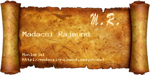 Madacsi Rajmund névjegykártya